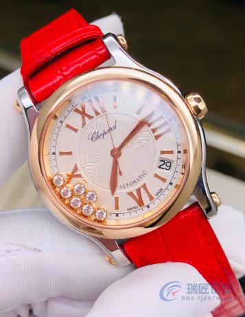 我好喜欢这款萧邦七钻玫瑰金女士手表！